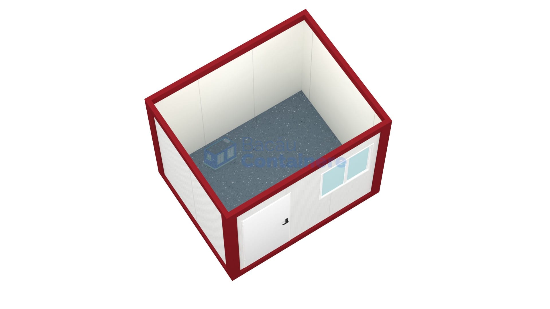 container birou bacau 3metri rosu2