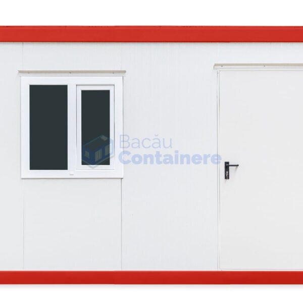 container birou bacau 4metri 1geam rosu