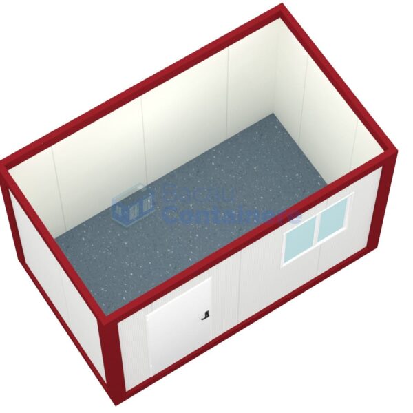 container birou bacau 4metri 1geam rosu1