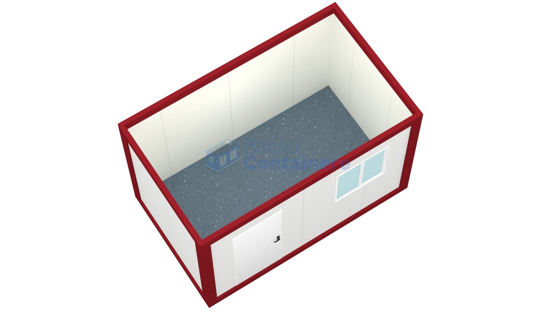 container birou bacau 4metri 1geam rosu1