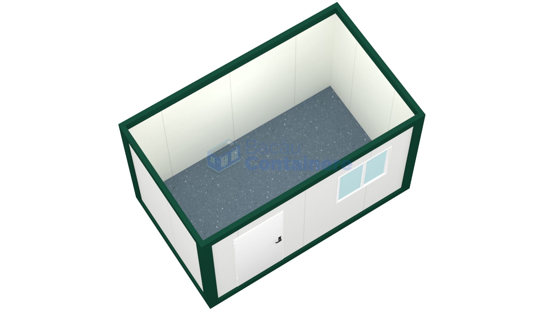 container birou bacau 4metri 1geam verde1