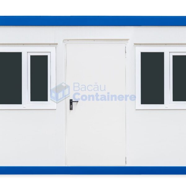 container birou bacau 4metri 2geamuri albastru