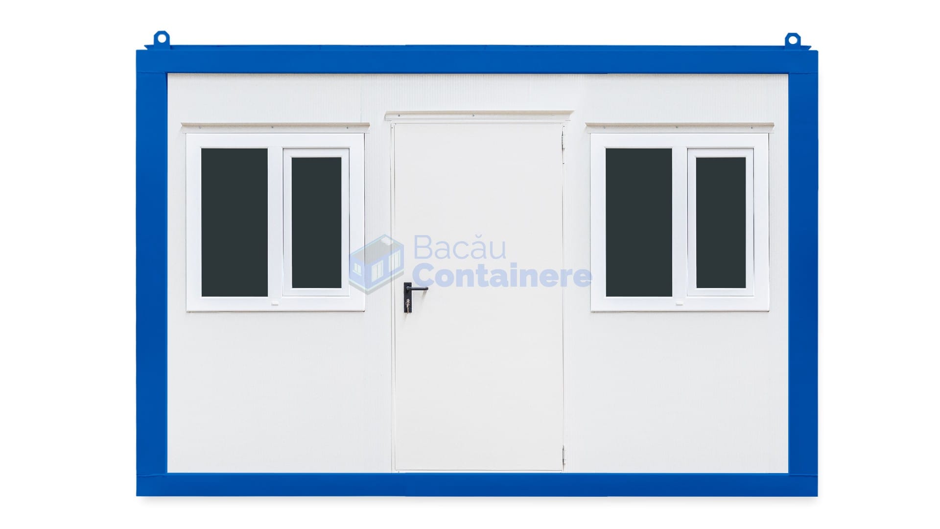 container birou bacau 4metri 2geamuri albastru