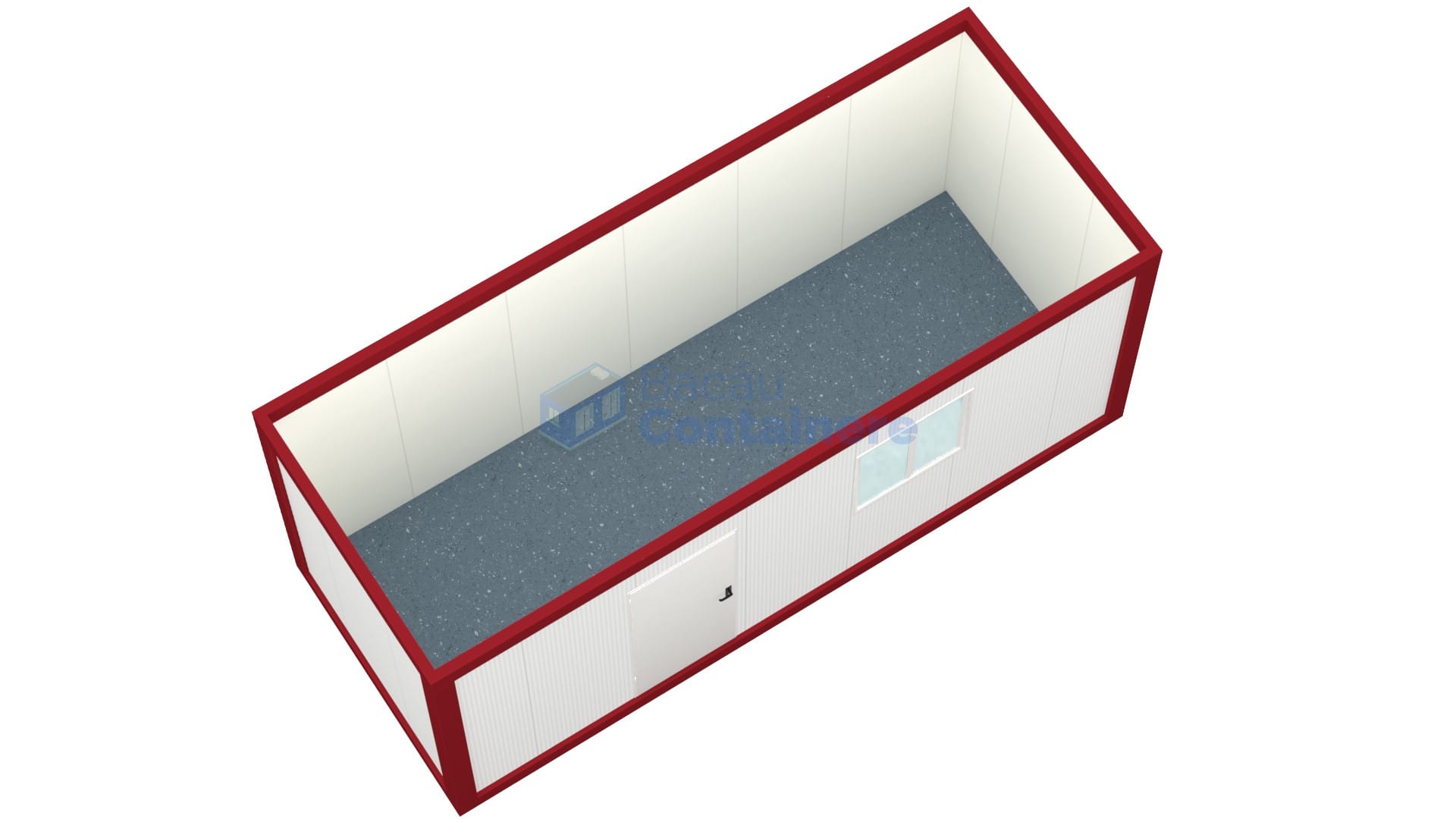 container birou bacau 6metri 1geam rosu2