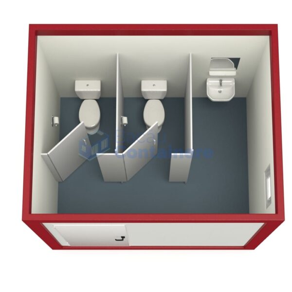 container sanitar bacau 3metri 2wc rosu