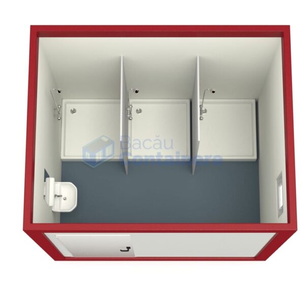 container sanitar bacau 3metri 3dusuri rosu