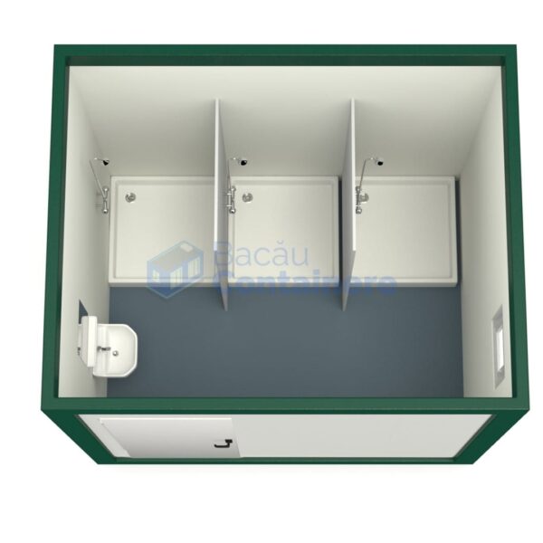 container sanitar bacau 3metri 3dusuri verde