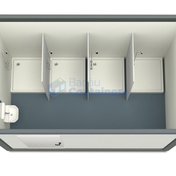 container sanitar bacau 4metri 4dusuri gri