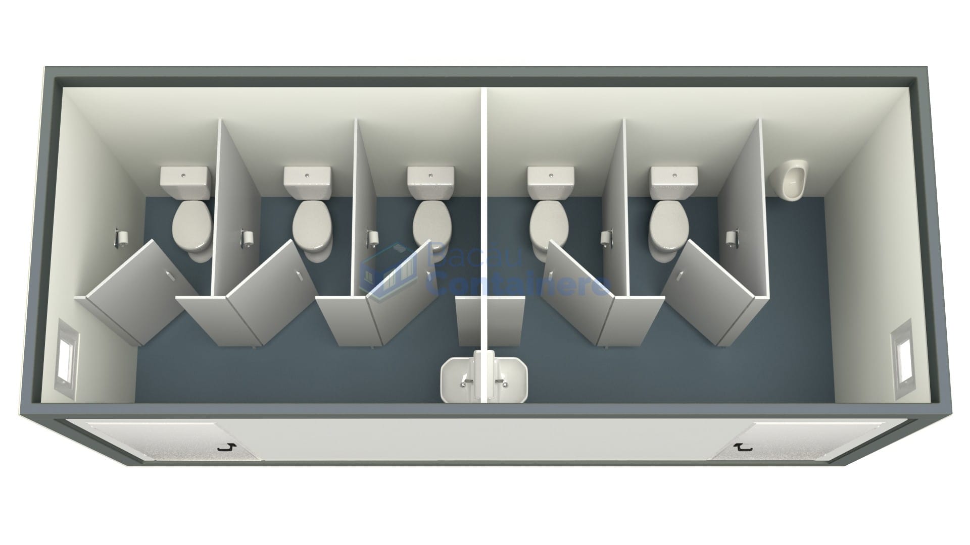 container sanitar bacau 6metri 5wc gri container sanitar bacau 6metri 5wc gri